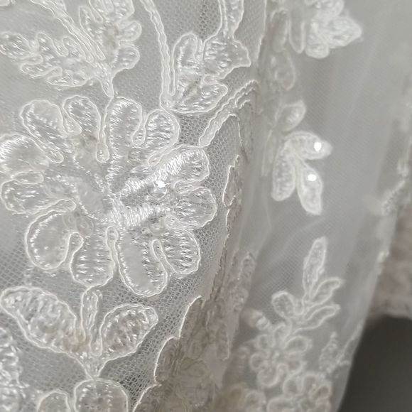 JOAN CALABRESE GIRLS WHITE TULLE AND LACE DRESS SZ 5 - Picture 4 of 8